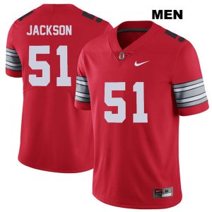 Men's NCAA Ohio State Buckeyes Antwuan Jackson #51 College Stitched 2018 Spring Game Authentic Nike Red Football Jersey GN20L12CE